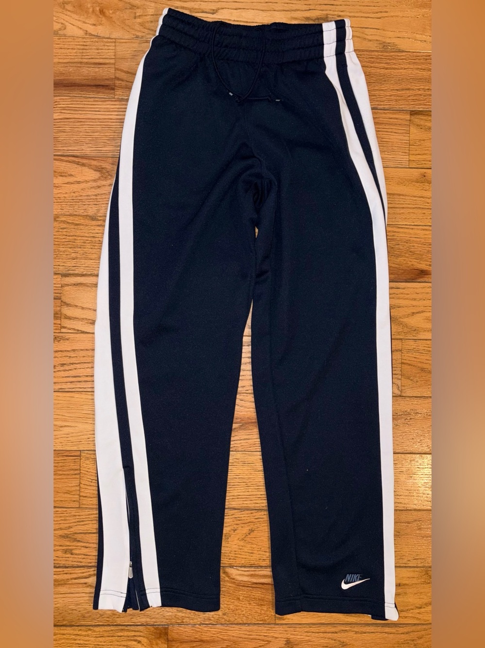Nike Vintage Track Pants Navy Blue White Side Stripe Size M
